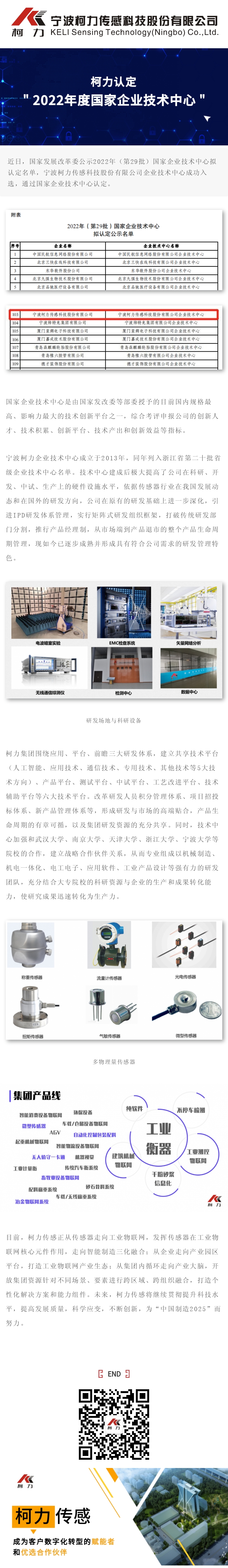 柯力認(rèn)定“2022年度國家企業(yè)技術(shù)中心”